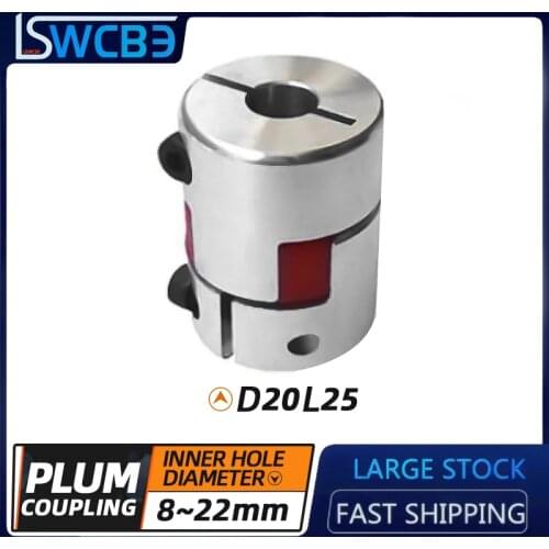 CNC Motor Jaw Shaft Couplers Flexible Spider Plum Coupling D20 L25 8/10/12/12.7/14/15/16/18/19/20/22mm Elastic Coupling
