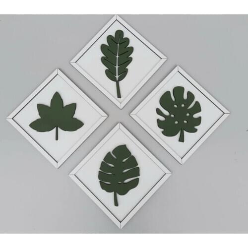 HLO 2021 Decorative Leaf Themed Decorative Table Perfect Green Colors Wooden dekorative table