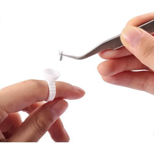 ABonnie 10pc Peces/Disposal Glue Holder Ring With Grid Eyelash Extension Glue Holder Tool Kit Set Professional Makeup Eyelash