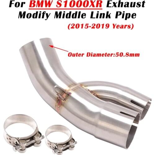 Slip On For BMW S1000XR 2015 - 2018 2019 Motorcycle Exhaust Escape Modify Muffler Middle Link Pipe Silencer 51mm Connection Tube