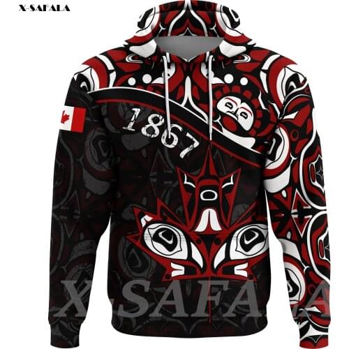 Canada Day Haida Maple Leaf 1867 3D Printed Hoodie Man Unisex Outwear Zipper Pullover Sweatshirt Casual Jersey Tops Tracksuits