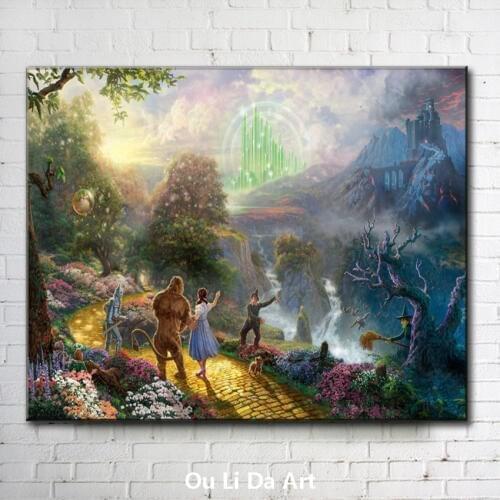 Classical Thomas cartoon animal cute girl landscape canvas printings oil painting printed on canvas wall art decoration pictures