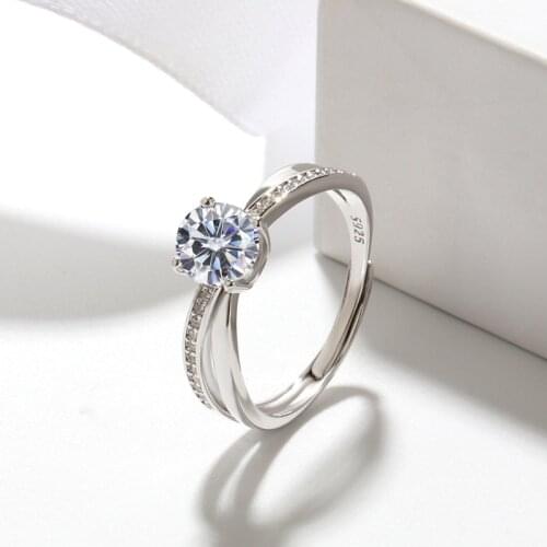 Diamond Ring 925 Sterling Silver 1ct Moissanite Ring Womens Fashion Jewelry Engagement Wedding Rings fashion jewelry