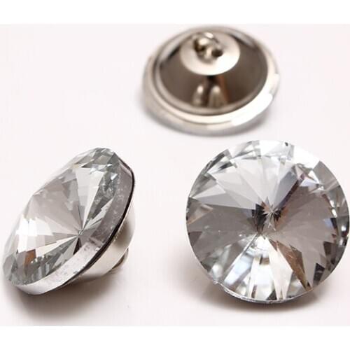 500pcs/lot) 25MM Glass Round Crystal Buttons + (500pcs/lot) 25mm Acrylic Buttons Glittering Ornaments Embellishment Sewing