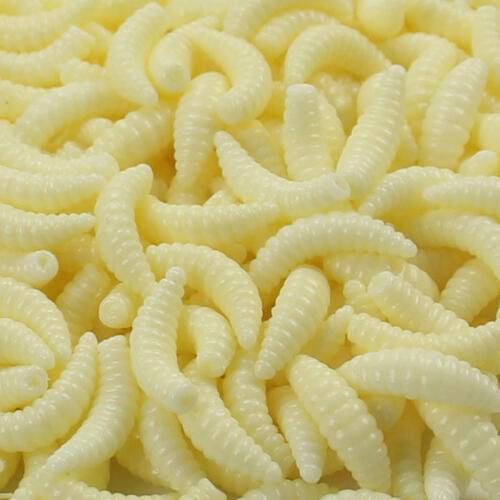 HOT SELL! 100Pcs/lot 0.37g 2cmFishing Lure Soft Lures Bread Worm Bait Grub Smell Biomimetic Soft Worm Maggot Worn Fake Lure GJ10