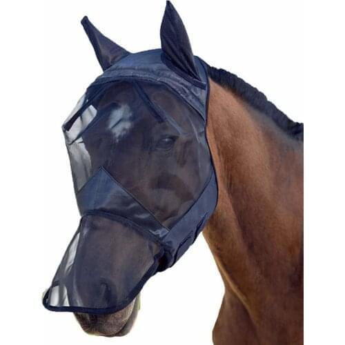 Horse Mask Nasal Cover Breathable Meshed Horse Bug Prevention Net Eye Protection Horse Protector Farm Accessories