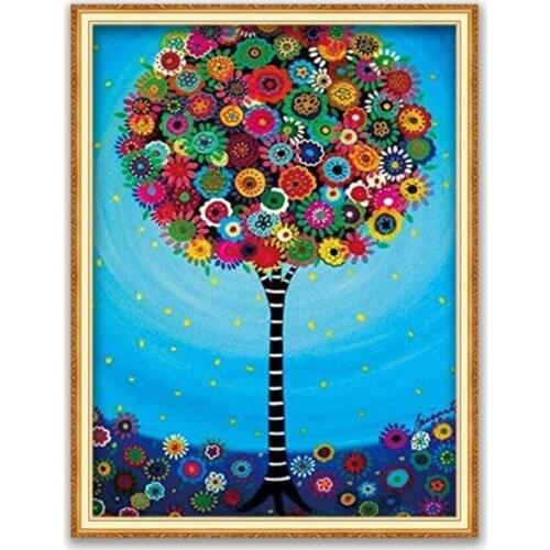 Flower DIY Embroidery 11CT Cross Stitch Kits Needlework Craft Set Cotton Thread Printed Canvas Home Decoration Sale New Design