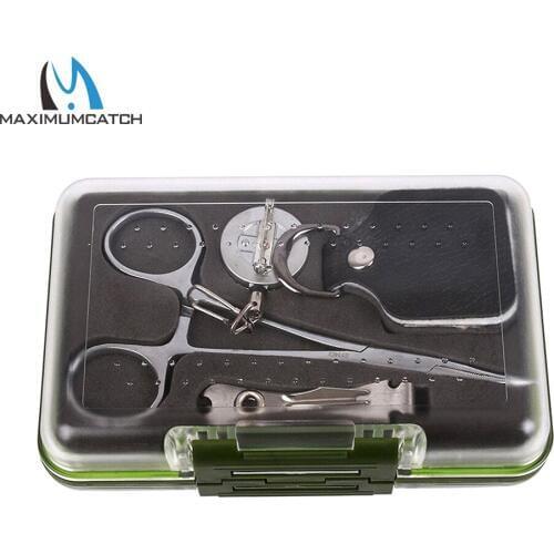 Maximumcatch Fly Fishing Tool Kit with Waterproof Box Stream Accessory Forceps & Retractor & Nipper&Fly Box Flies