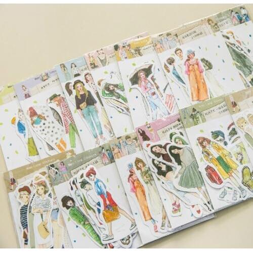 Sweet Girl Series Character Stickers Pack DIY Craft Supplies Scrapboooking Journal Planner Decor Stickers Office School Supplies