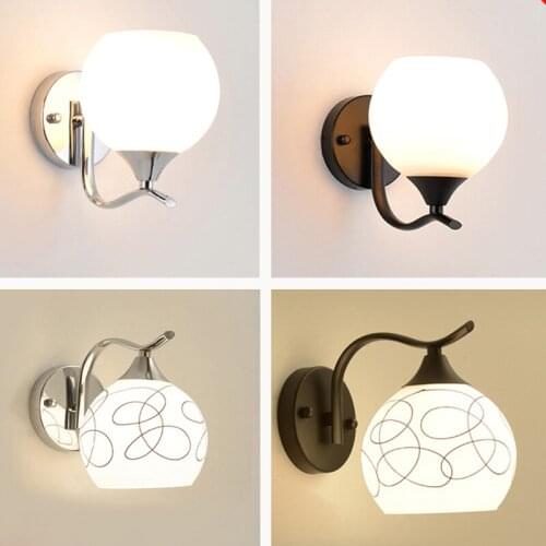 Nordic Wall Lamps Metal Wall Sconce For Bathroom Mirror Indoor Art Decor Wall Light with Glass Shade Living Room Bedside Bedroom