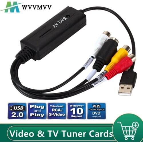 New USB 2.0 Audio Video Capture Card Easy to cap Adapter VHS to DVD Video Capture for Windows 10/7/8/XP Capture Video
