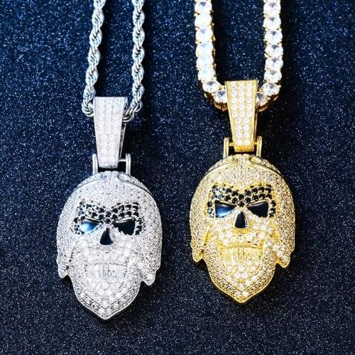 Animal Iced Out Bling Monkey Pendant Mens Hip Hop Jewelry Copper Material Cubic Zirconia Pendant Necklace With Tennis Chain