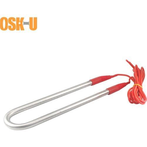 Submersible Electric Heating Tube 220V Stainless Steel Water Heater Element Single U type Heating Element Wattage 1/1.5/2KW