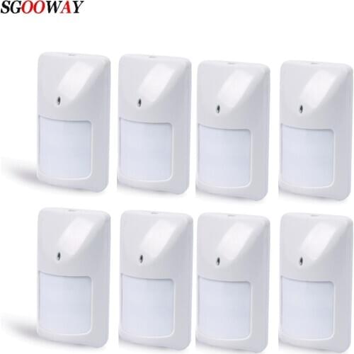 Sgooway 8 pieces Wired PIR sensor infared detector wired motion sensor alarm system