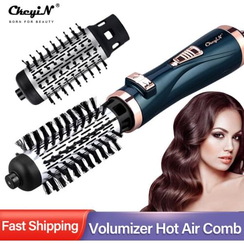 Volumizer Hot Air Comb Electric Rotating Hair Dryer Brush Straightener Curler Fast Heating Hairdryer Blow Hair Styler Care Tool