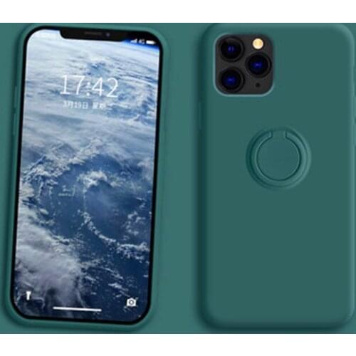 Luxury Case For iPhone 11 Pro XR XS X Max Soft Liquid Silicone 7 8 6 6S plus Stand Ring Holder Slim Cover iPhonex iPhone SE 2020