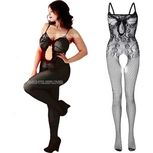 Porn Sexy Lingerie Bodysuit Underwear Sleepwear Women Fetish Tight Open Crotch Teddies Costumes Catsuit Mesh Baby Doll Mujer