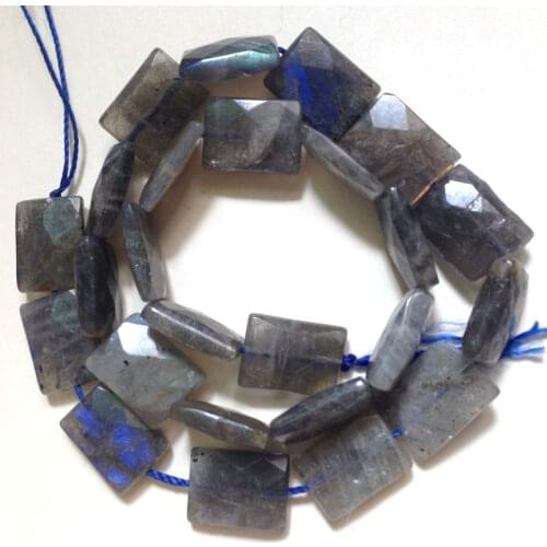 Gray Labradorite Beads Rectangle Cuboid Natural Stone Beads For Jewelry Making Beads 15'' Needlework DIY Beads Trinket