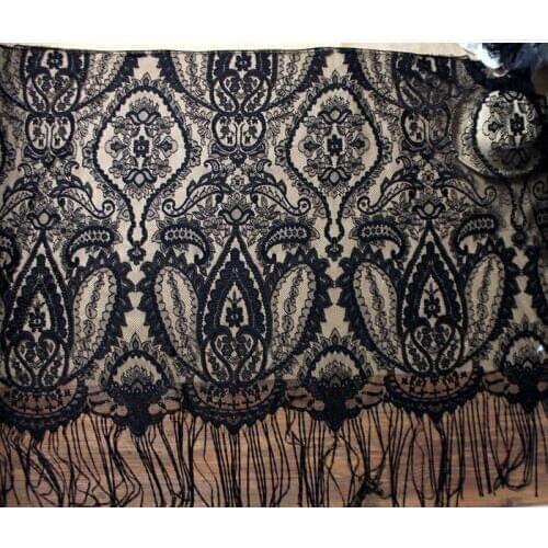Smiling bud silk tassel eyelash lace fabric garment shawl beach skirt fabric drape adornment accessories