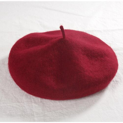 Korean-style Autumn And Winter Wool Beret Stereo Fashion Warm Cashmere Painter Cap British-Style Retro bei lei mao