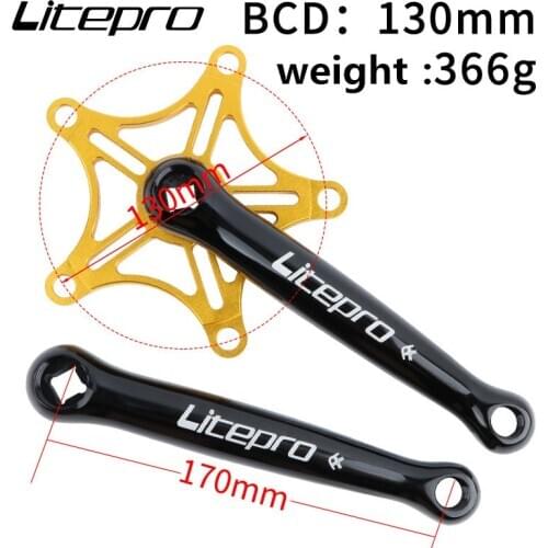 Folding bike crank BCD 130mm ultralight aluminum alloy crank set for brompton bike BMX universal length 170mm