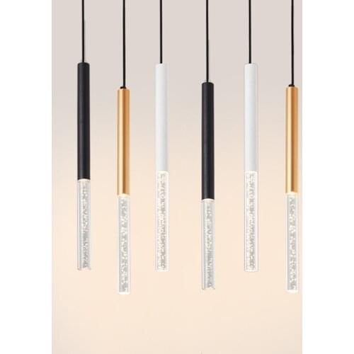 Dimmable Led Pendant Lamp Long Tube light Kitchen Island Dining Room Shop Bar Counter Decoration Cylinder Pipe Hanging Light