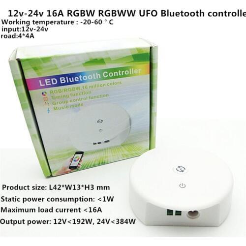 DC12-24V RGB RGBW UFO Bluetooth led controller,Timing function,group control,music mode,16million colors ,4.0 IOS/Android