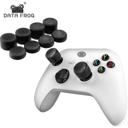 DATA FROG Replacement 8pcs Silicone Analog Thumb Grips Caps for Xbox One/S/Series X S/PS5/PS4/Switch Pro Gamepad Accessories