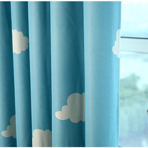 Blue Sky White Cloud Print Curtains for Boys Girls Kids Bedroom Pink Semi-Shading Cartoon Window Curtain Drapes WP125#50