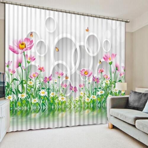 Fresh flower curtains 3d Curtains Blackout for Living Room Kids Bedroom Fabric