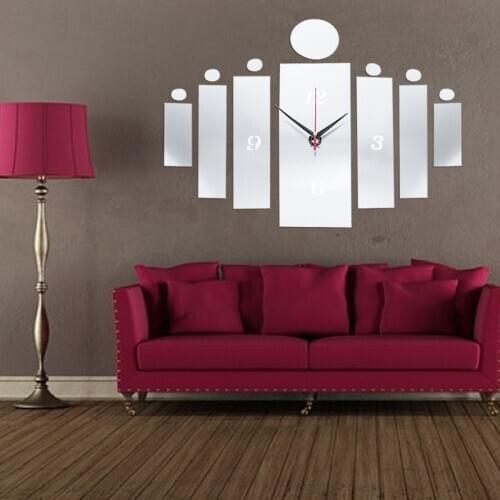 3D Number Mirror Clock DIY Large Number Mirror Art Clock Wall Sticker Big Watch Home Room Decor Non-toxic Non-polluting