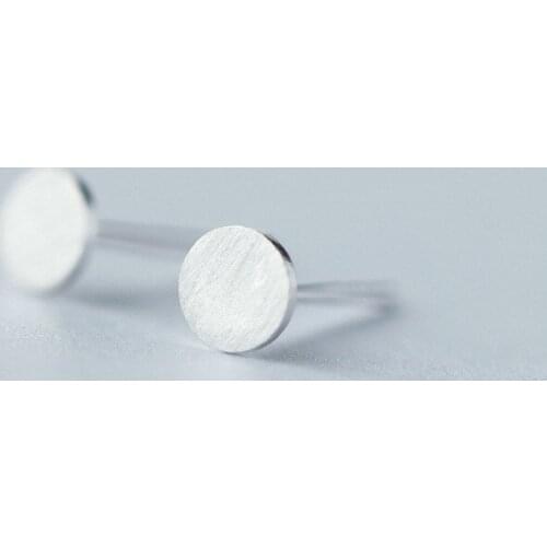 100% 925 Sterling Silver Prevent Allergy Round Stud Earrings for Women Wedding Earrings Jewelry Accessories Brincos B016