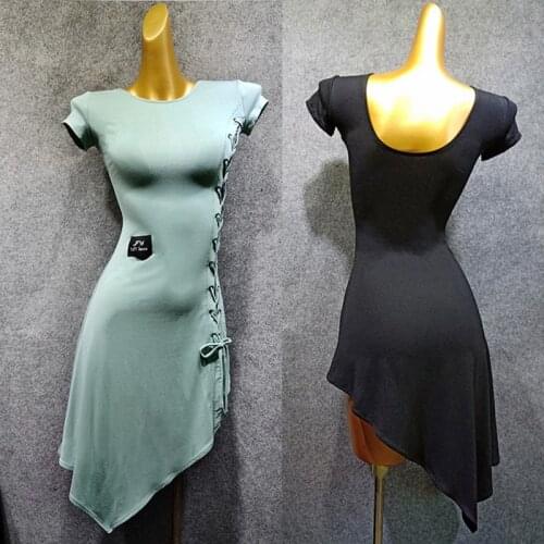Latin Dance Dress Women Short Sleeve Rumba Tango Salsa Samba Cha Cha Dancing Practice Clothes Ladies Performance Wear DN3853