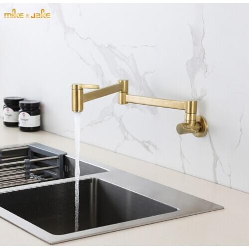 Gold brush single cold wall tap Hotel Sink wall Tap kitchen wall brush gold faucet Pot water cold tap