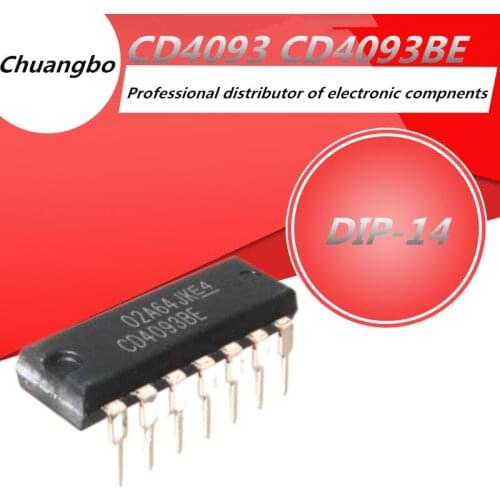 10pcs CD4093 DIP14 CD4093B CD4093BE DIP-14 New spot IC