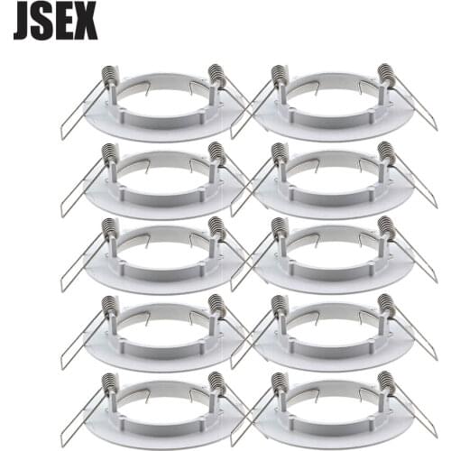10PCS/LOT Free Shipping Factory Cut Hole 60mm Round Recessed LED Ceiling Light Frame Holder MR16 GU10 Frame LED Ceiling