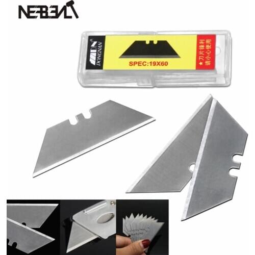 10pc Tools Trapezoid Folding Knife Cutting Blade Art Carpet Cutter Replaceable Utility Special Electrician Knife T-blade