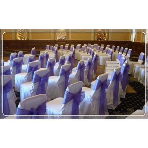 100pcs purple dining chair cover sash Chair Bow Banquet Chair Sash for Weddings