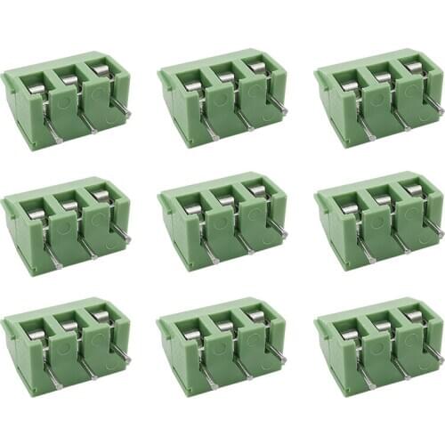 20Pcs/Lot KF396-3P PCB Block Terminal Connector Green KF396 Pitch 3.96mm 3Pin PCB Screw Terminal Block Connector AC 300V 10A