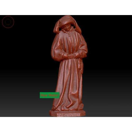 3D model stl format, 3D solid model rotation sculpture for cnc machine mourn statue