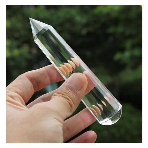 4.9" Clear Natural QUARTZ CRYSTAL18 sided Vogel Style Wand Point Healing 130g