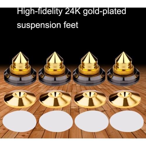 4pcs/set Speaker Spikes Subwoofer Base Pads Gold Plated Stand Feet Cone Audio Amplifier Isolation for Turntable CD Recorder