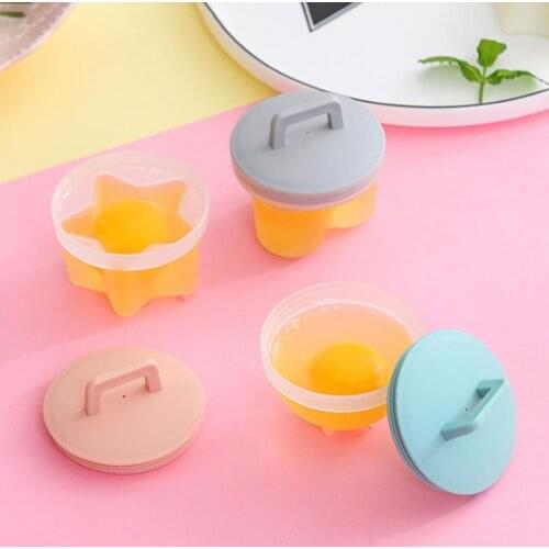 4 Pcs/set Of Creative Round Plastic Heat Insulation Egg Cooker With Lid Steam Egg Box Kitchen Cooking Mould