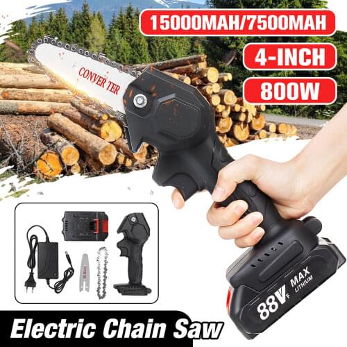 88V Electric Mini Chain Saws Pruning ChainSaw Cordless Garden Tree Logging Trimming Saw For Wood Cutting With Lithium Battery