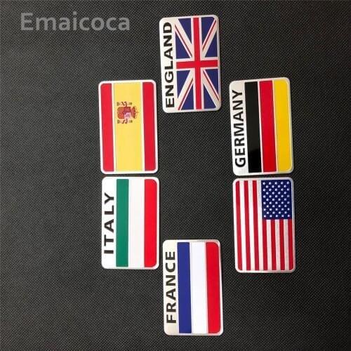 Emaicoca car-styling 3D Aluminum National Flag Case for Ford Kuga Ecosport Fiesta Focus Fusion Escort Falcon Mondeo