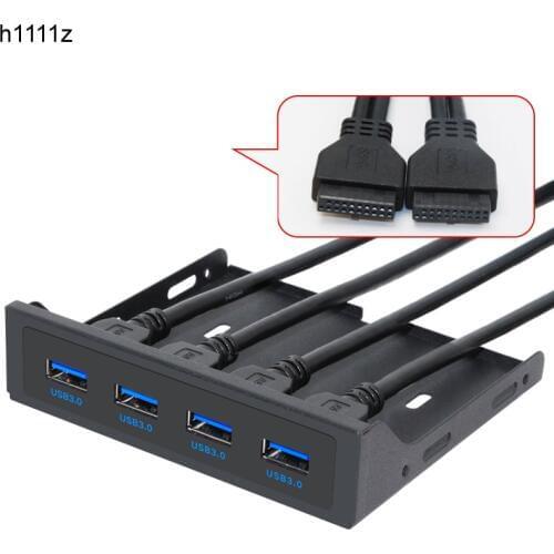 H1111Z 19+1 20Pin 4 Port USB 3.0 HUB Front Panel Combo Bracket USB 3.0 Hub Adapter for PC Desktop 3.5" FDD Floppy Disk Drive Bay