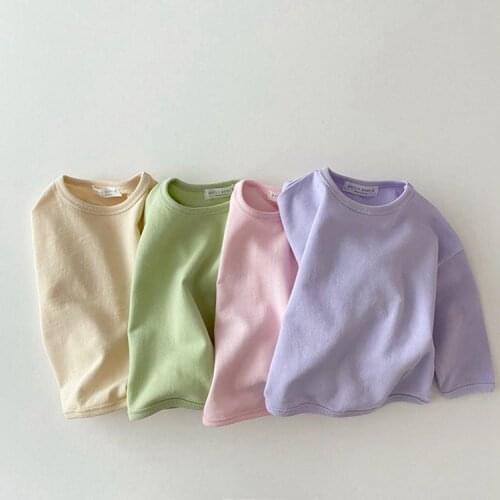 Korea childrens wear childrens baby spring cotton bottoming shirt long sleeve inner jacket T shirt kids clothes