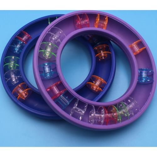 1 PC Rubber Ring Bobbin Storage Box Holder Sewing Tools Plastic Bobbin Storage Box Rubber Ring Sewing Accessories