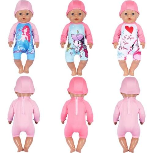 43cm Doll Clothes Swimsuit 18 Inch Dolls Rompers Suit Summer Doll Clothing For Baby Birthday Festival Gift Fit Bjd 1/4 Doll