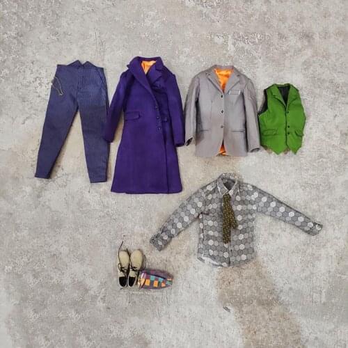1/6 Scale CPC02 Purple Coat Edition Clown Costume Joker Clothes Model Fit 12'' Soldier Action Figure Dolls In Stock